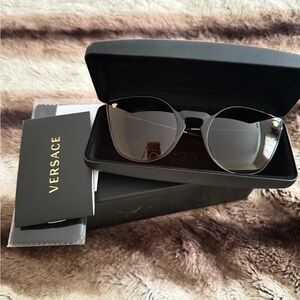 Versace Gold and Black Sunglasses